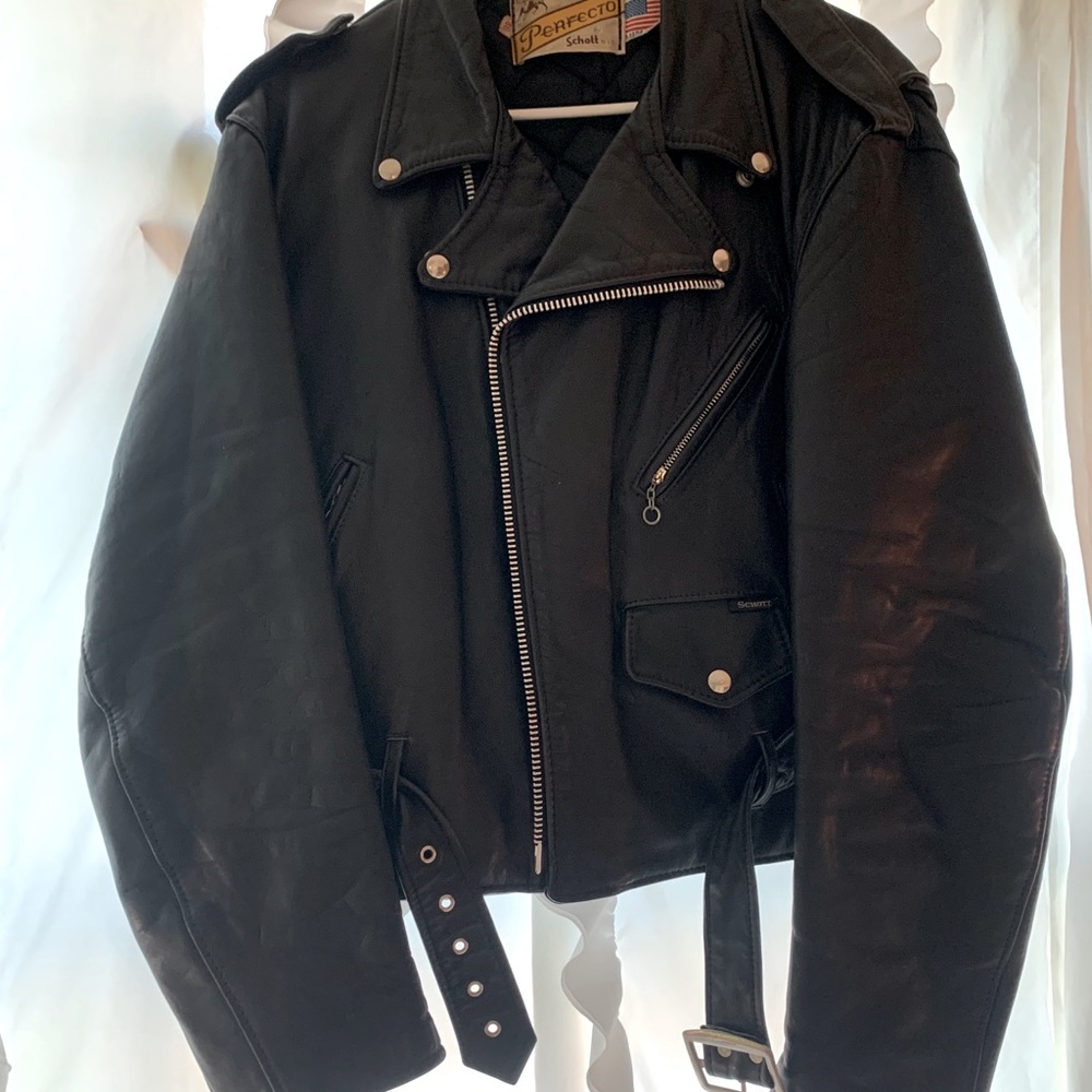 Schott vintage leather motorcycle jacket